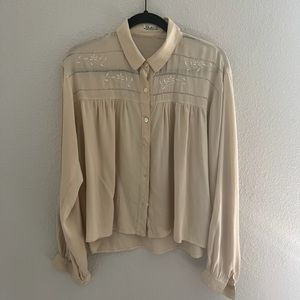 Vintage 1970’s pure silk embroidered blouse - size 48 (14 US)